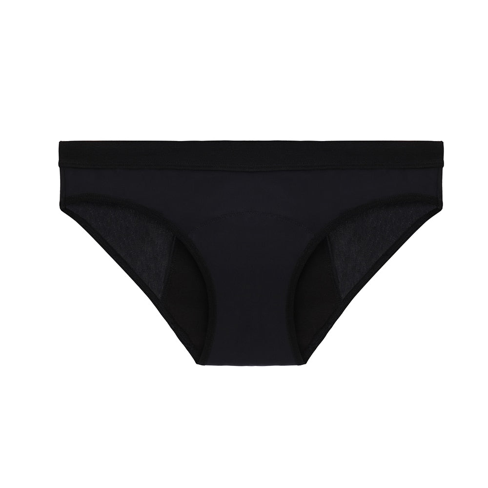 Bamboo Fiber Period Panties 1 to 10 - Black - Ecoimpakt