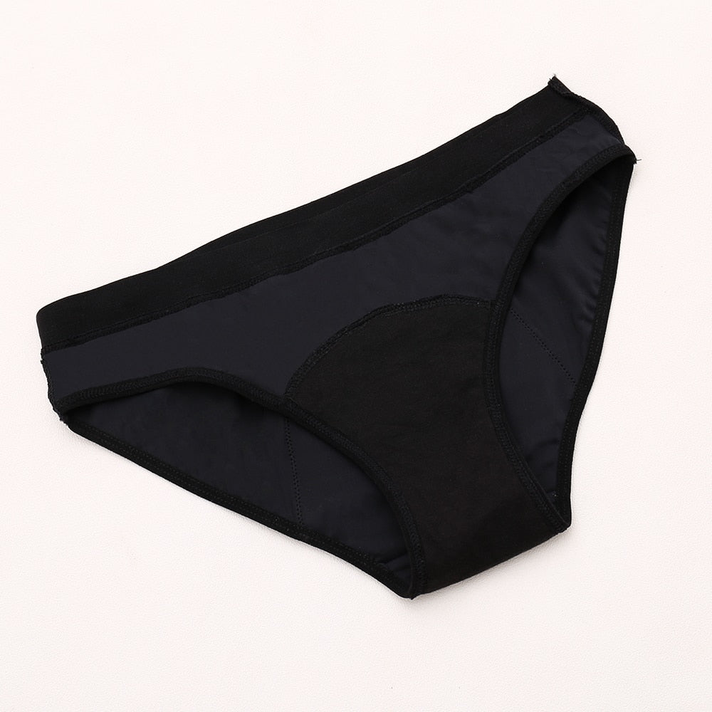 Bamboo Fiber Period Panties 1 to 10 - Black - Ecoimpakt